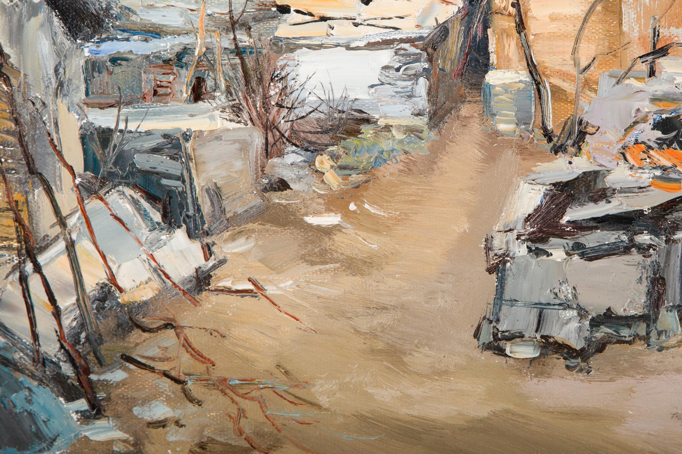 QingLiang Wang Landschaft, Original-Ölgemälde „Teppich nach Regen“, QingLiang Wang im Angebot 3