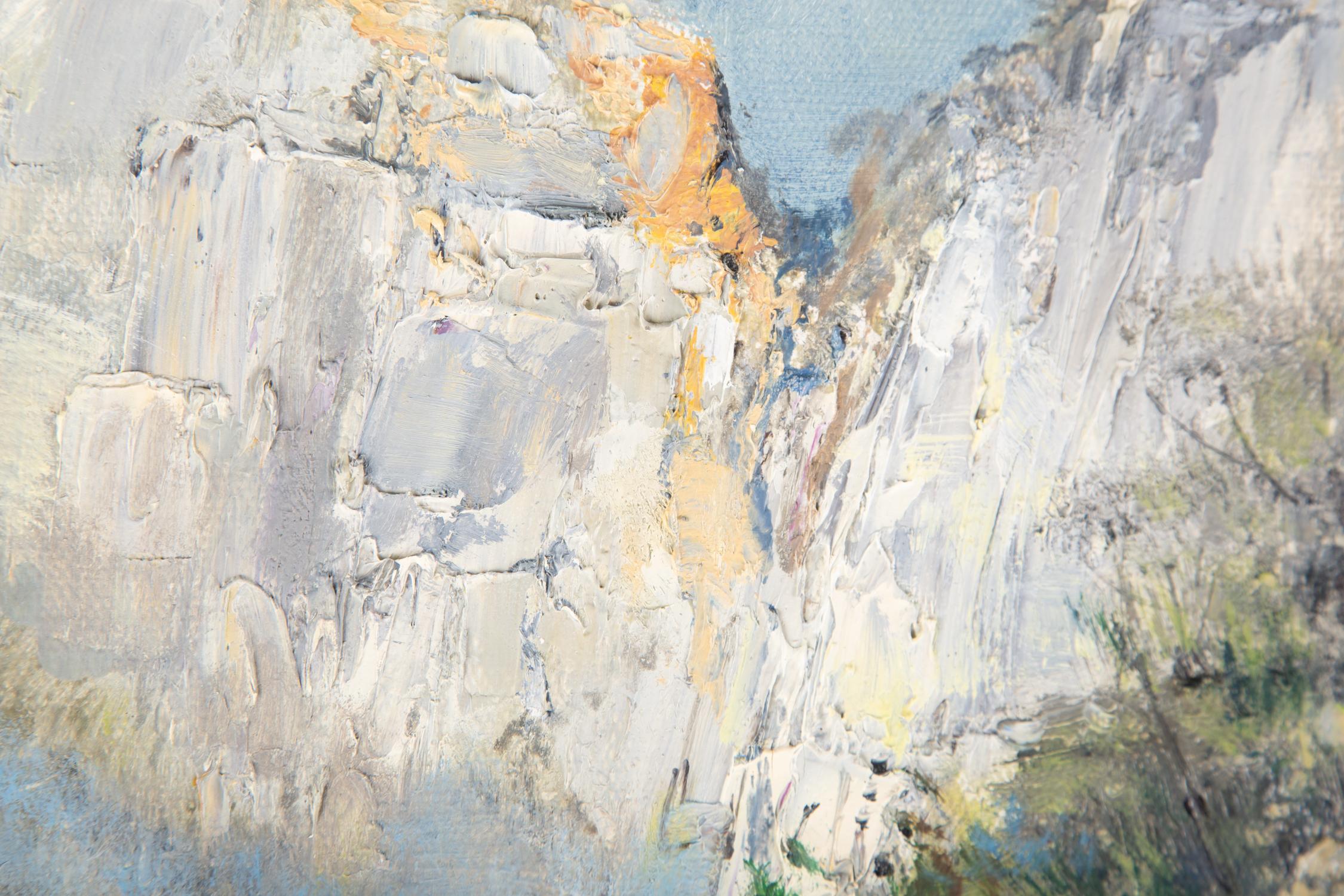 QingLiang Wang Landschaft, Original-Ölgemälde „Wuji-Gebirge“ im Angebot 4