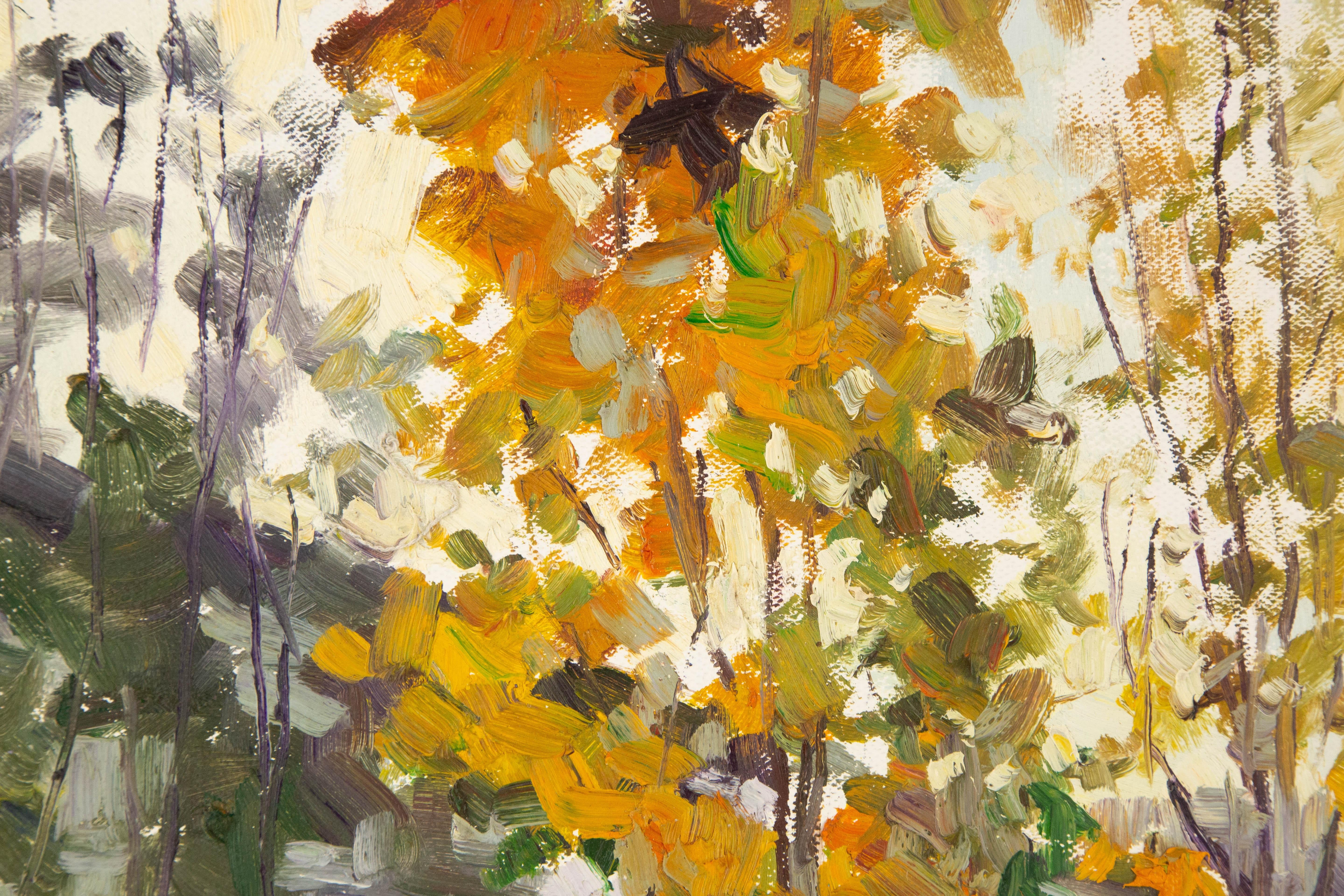 Impressionistisches Original Ölgemälde auf Leinwand „Untitled I“ von Qinglin Xia im Angebot 1