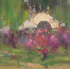 QingSheng Meng Impressionist Original Oil On Canvas "Spring Park Visit IV"