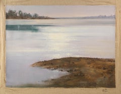 Qingsheng Meng Landscape Original Oil On Canvas "Sunrise by the Bayou"