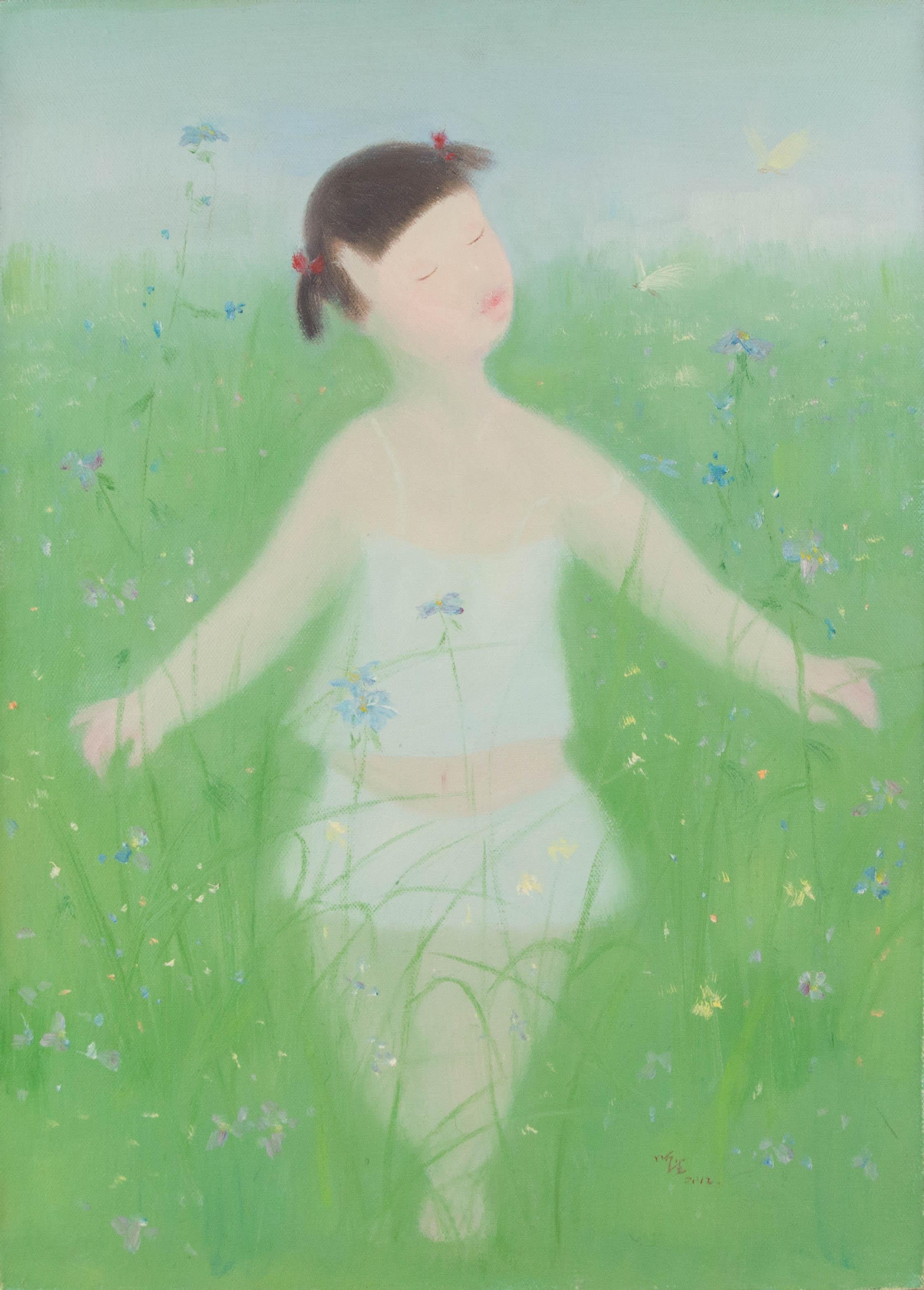Qingsheng Meng Portrait Original Oil On Canvas "Fairyland II"