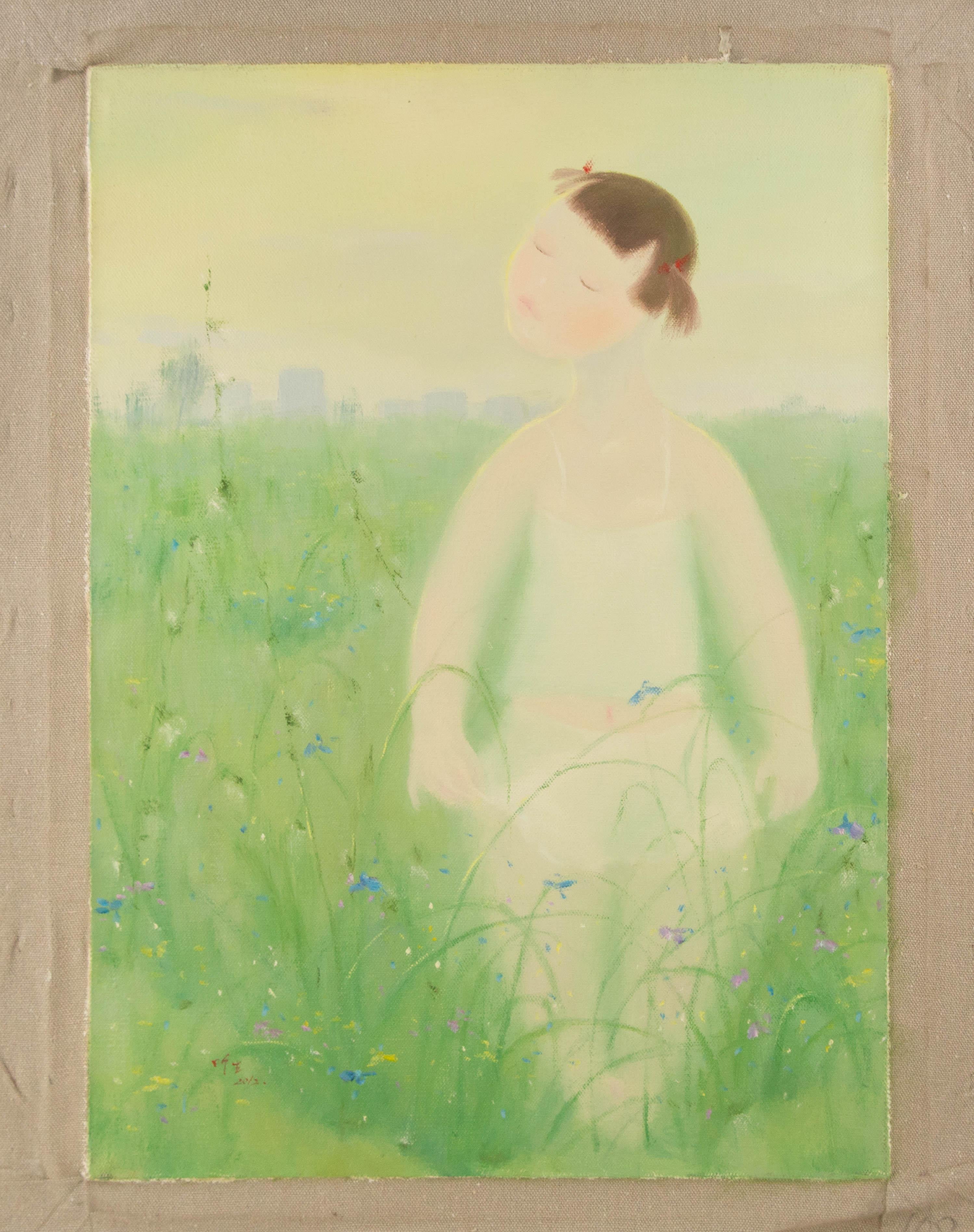 Qingsheng Meng Portrait Original Huile sur Toile 