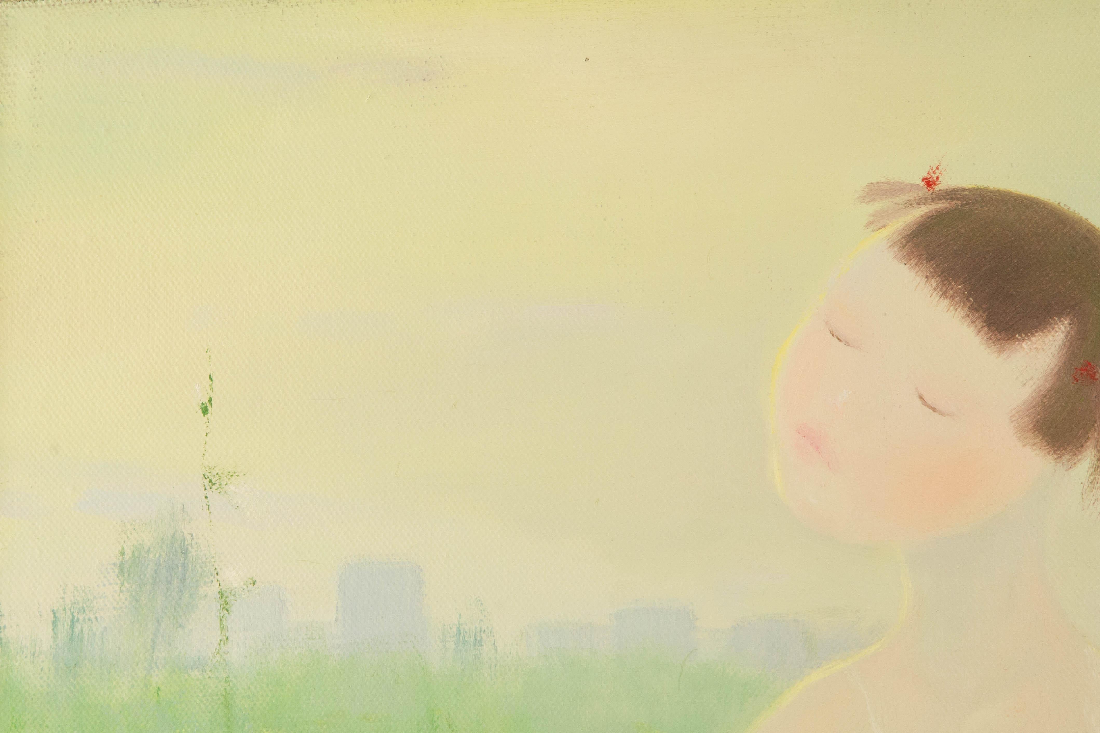 Qingsheng Meng Portrait Original Huile sur Toile 