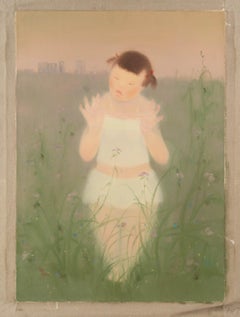 Qingsheng Meng Portrait Original Öl auf Leinwand "Fairyland V"