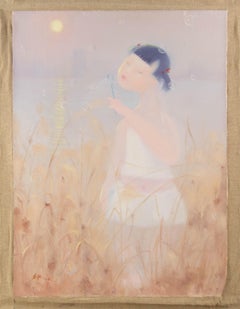 Qingsheng Meng Portrait Original Öl auf Leinwand "Fairyland VII"