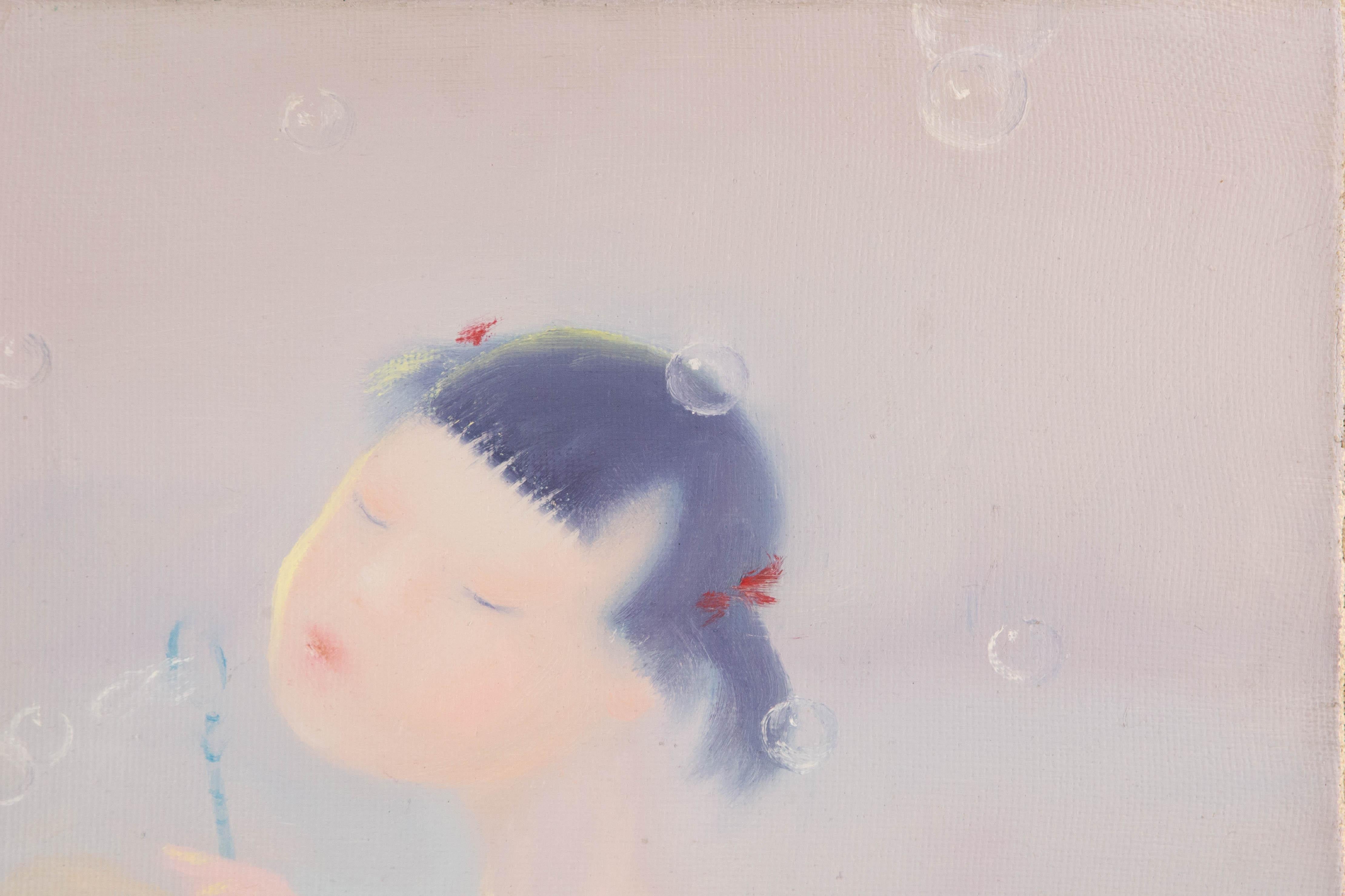  Title: Fairyland VII
 Medium: Oil on canvas
 Size: 31.5 x 23.75 inches
 Frame: Framing options available!
 Condition: The painting appears to be in excellent condition.
 Note: This painting is unstretched, shipped rolled unless stretching/framing