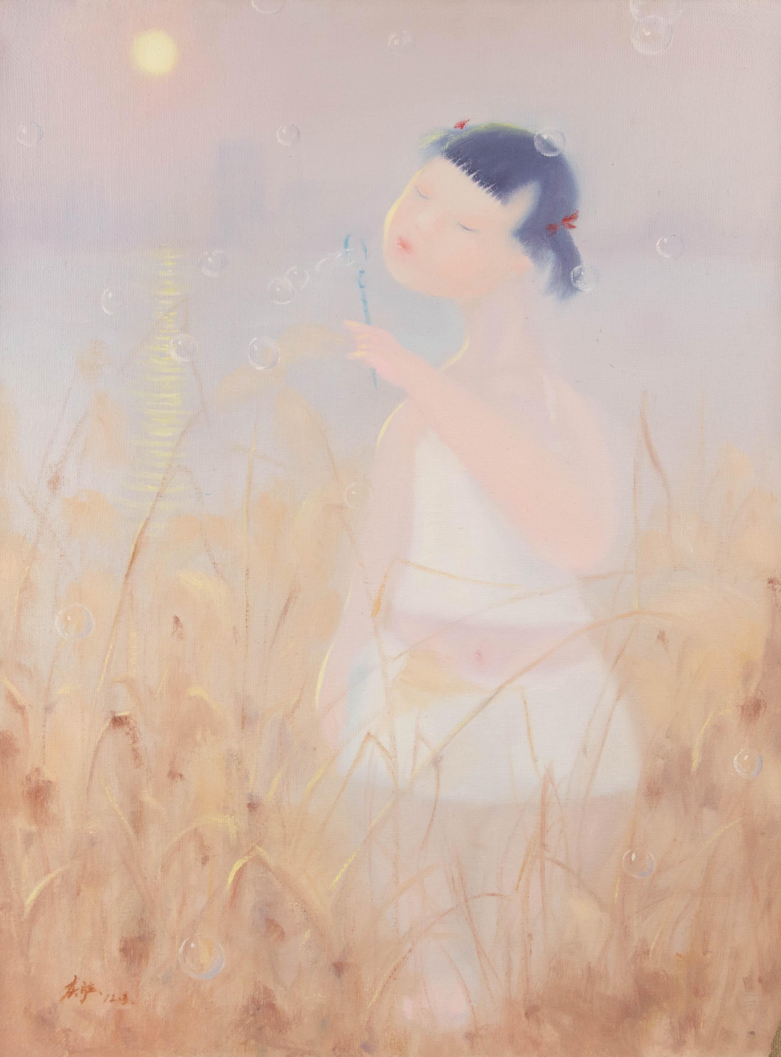 Qingsheng Meng Portrait Original Huile sur Toile "Fairyland VII"