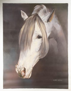 Qingyuan Liang Animal Óleo original sobre lienzo "Serie del caballo II"
