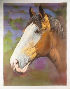 Qingyuan Liang Animal Óleo original sobre lienzo "Serie del caballo III"