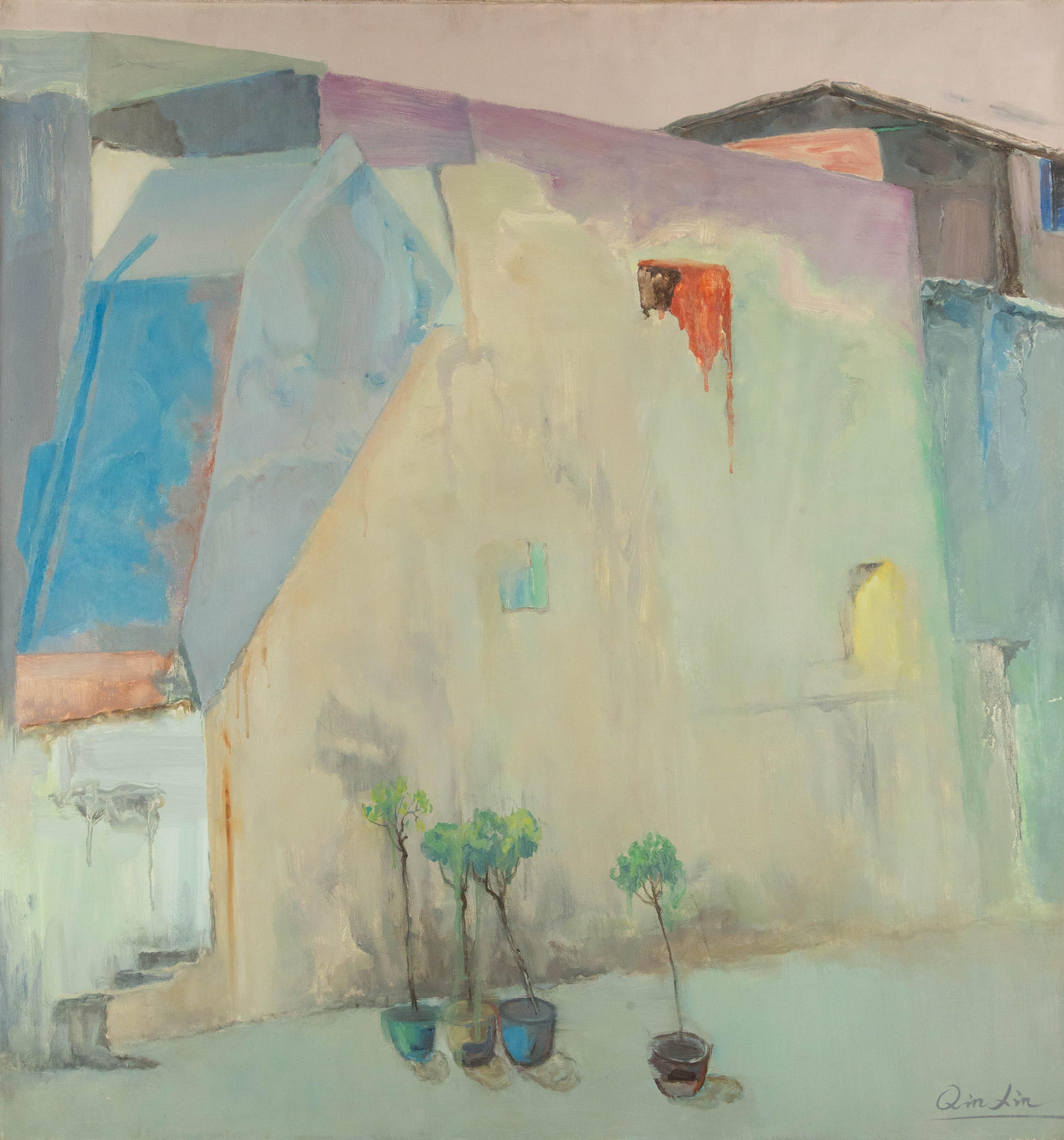 QinXin Dong Olio su tela originale contemporaneo "Casa rossa"