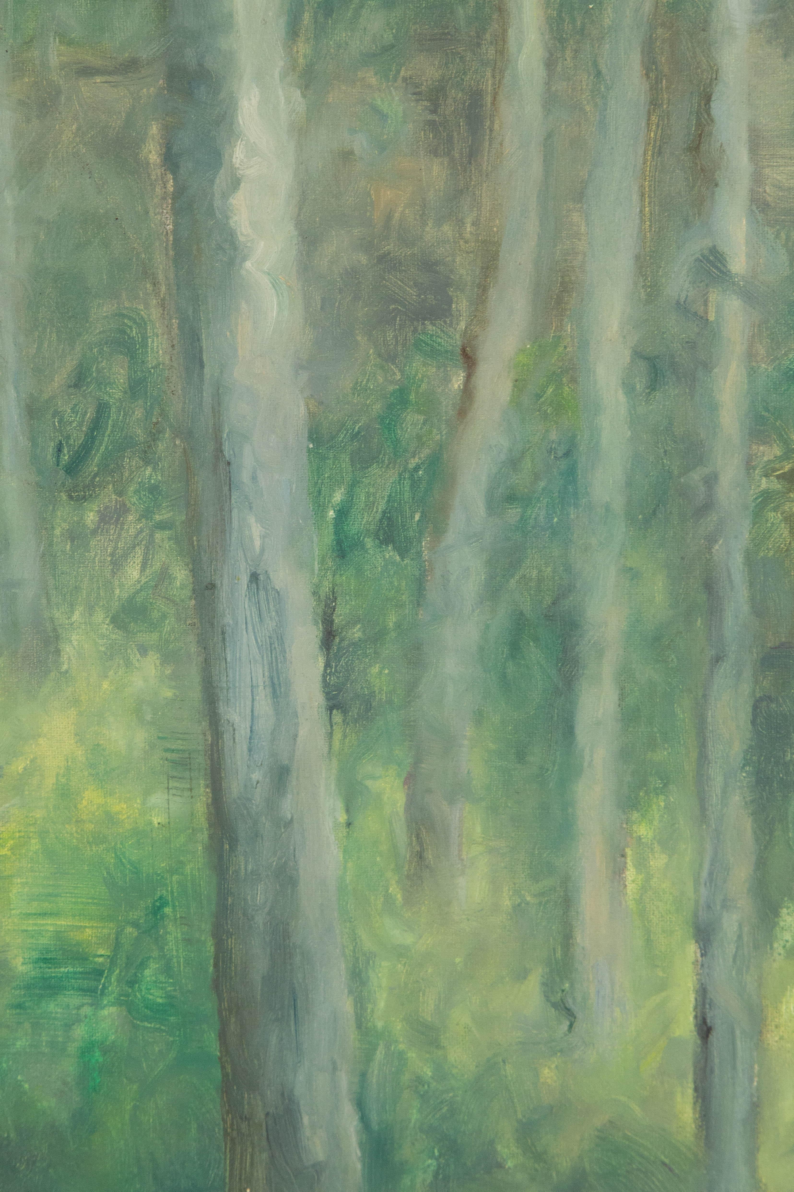 Impressionistisches Original Ölgemälde auf Leinwand „Kun Mountain Spring II“ von QinXin Dong, QinXin Dong im Angebot 1