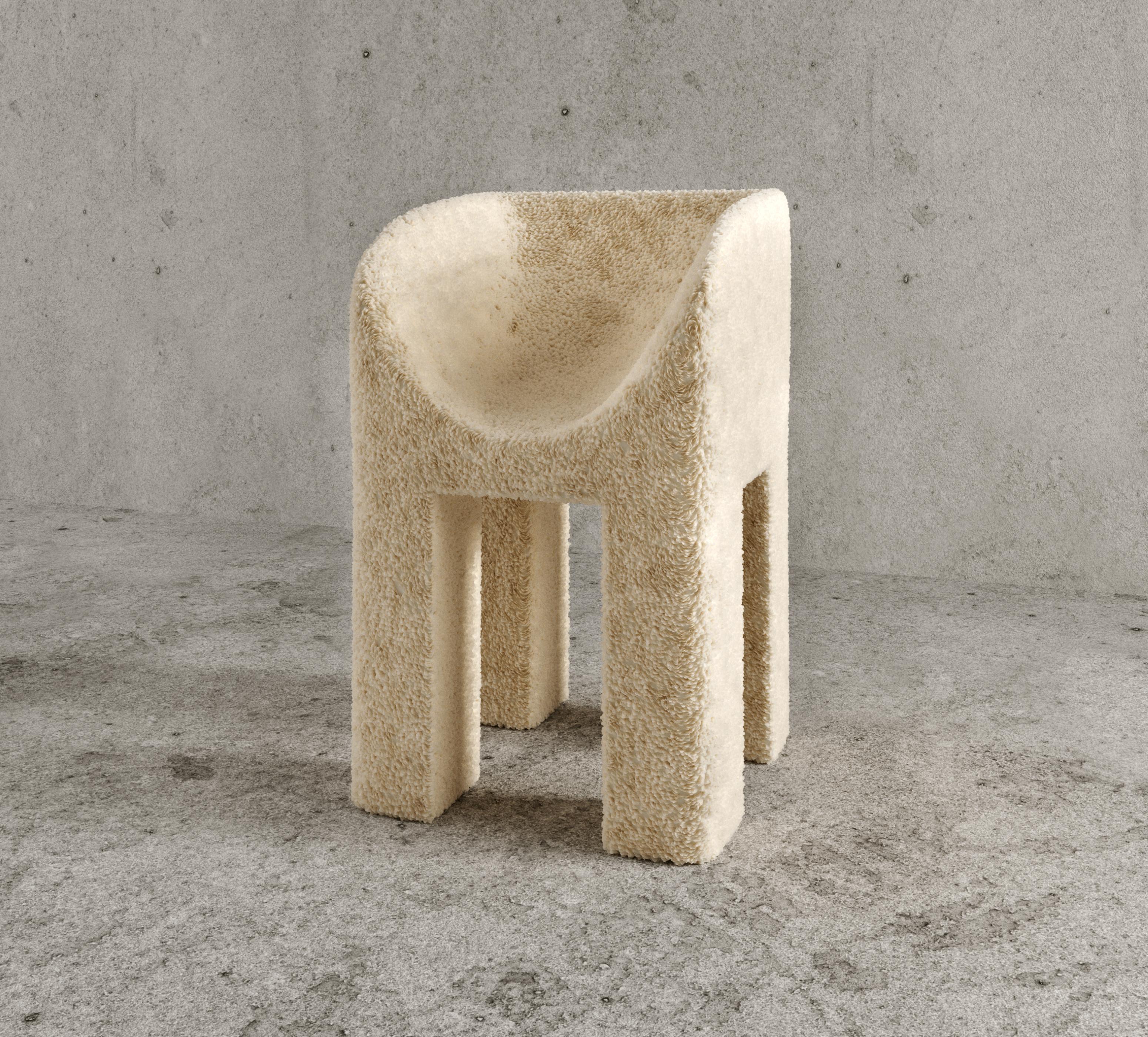 The Pilar chair is a work of art. Inspired by the shapes found in ancient greek architecture, this contemporary chair is hand-crafted with plush, polythene foam padding and faux fur upholstery. Use The Pilar chair at your desk, dining table or as a