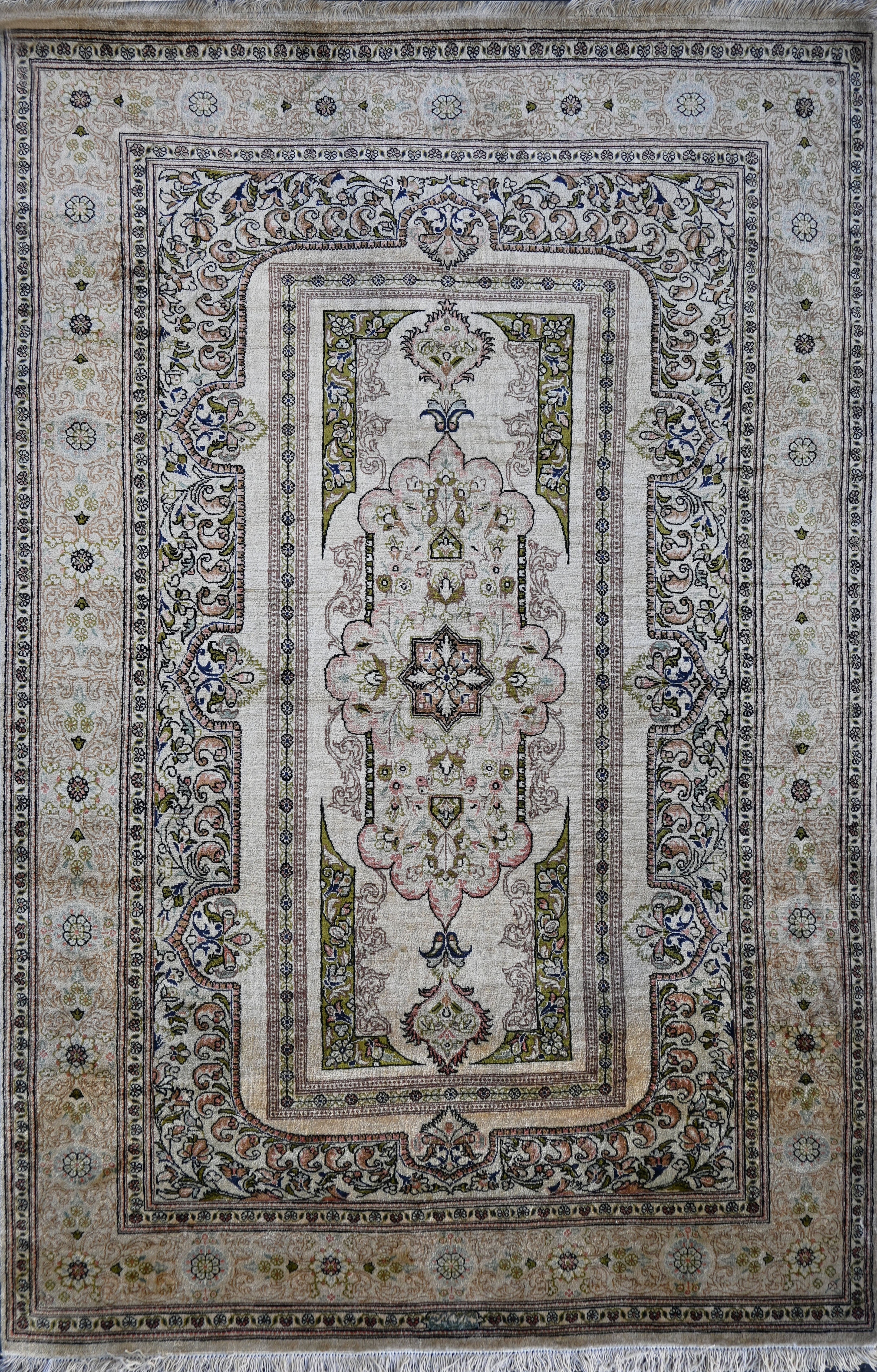 Pre-owned 1stdibs Qom (ghom) Carpet, Circa 1990, Entirely Pure Silk – Ref. No : 1690 In Gray