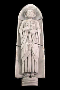 Qty Avail Art Deco Terracotta Statue Christ w/ Alpha + Omega