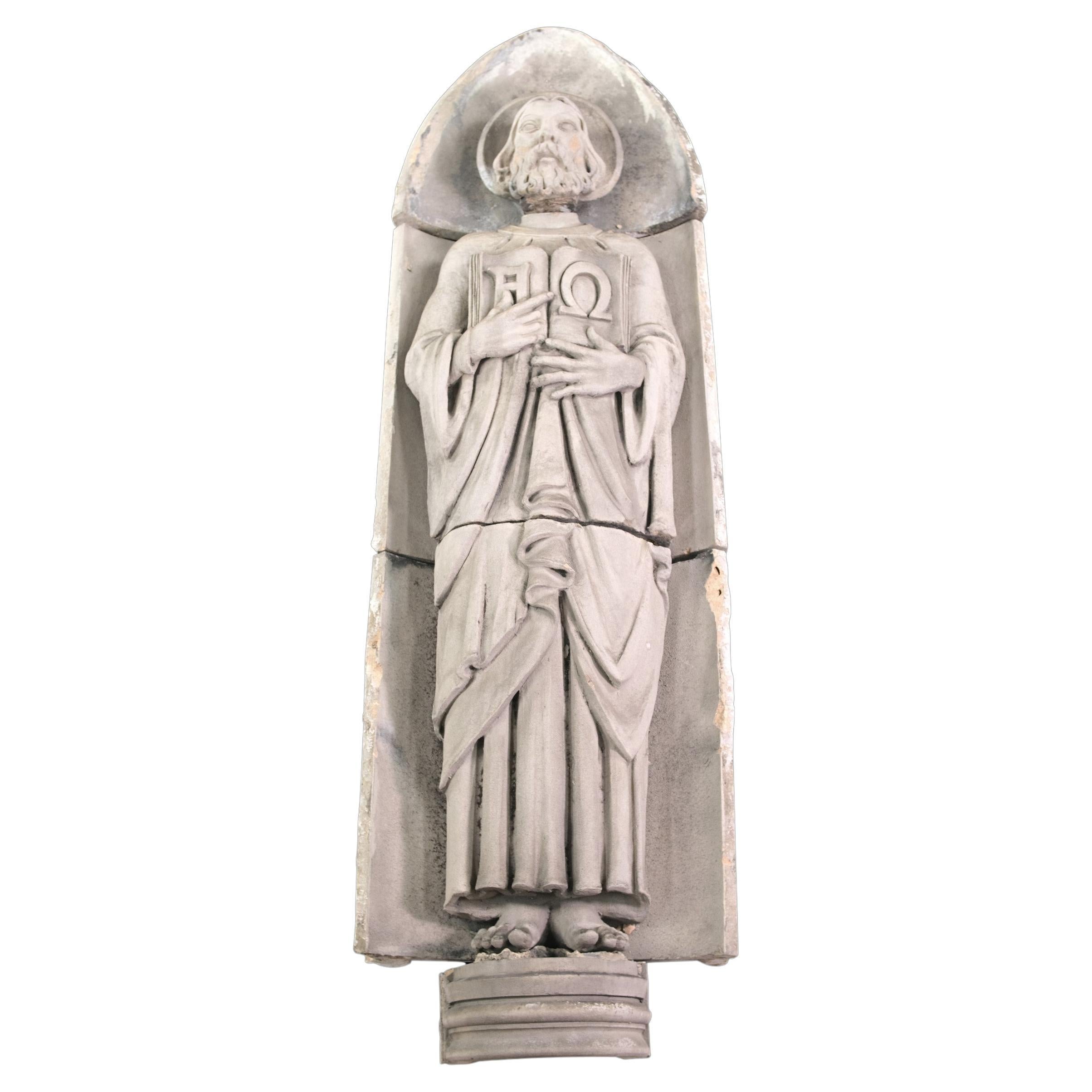 Avail Art Deco Terrakotta-Statue Christus mit Alpha + Omega, Menge