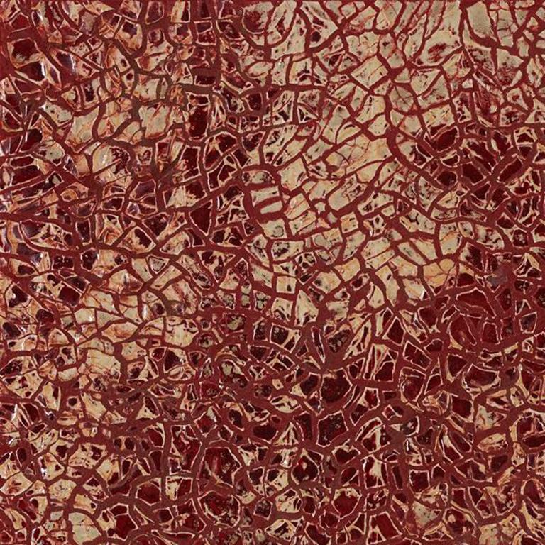 mural ceramic, warm red tone, 3D - Sculpture by Qu Yi