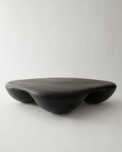 Black Square Quad Coffee Table in Stone Composite, Crafted by Mike Serra