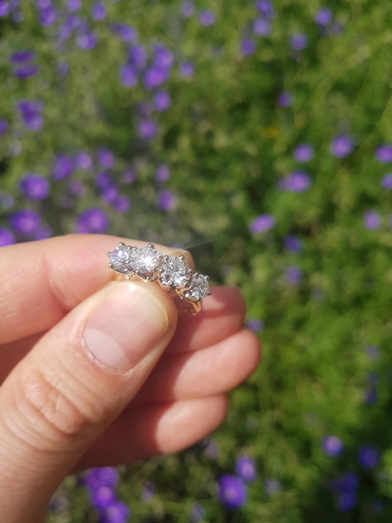 Quad Diamond Bespoke Engagement Ring For Sale at 1stDibs bespoke