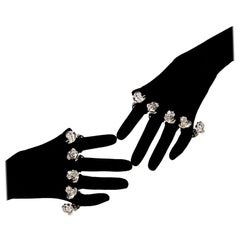 Quad knuckle rosette RING (Rodium plated)