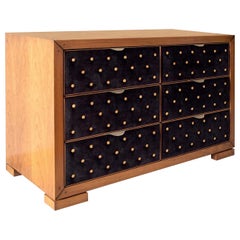 Cassettiera Quadra in velluto nero