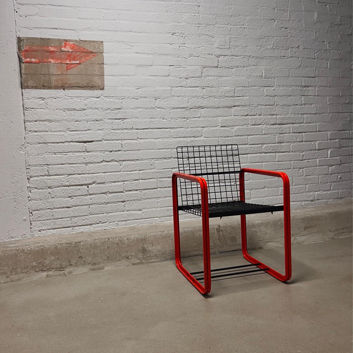 Steel Quadra Chair from Gigante,  Zambusi and Boccato for Seccose Italy 1980s For Sale