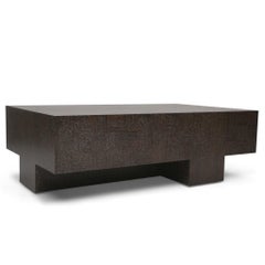 Quadra Coffee Table in Special Edition Cerused Quarter Sawn Walnut Finish