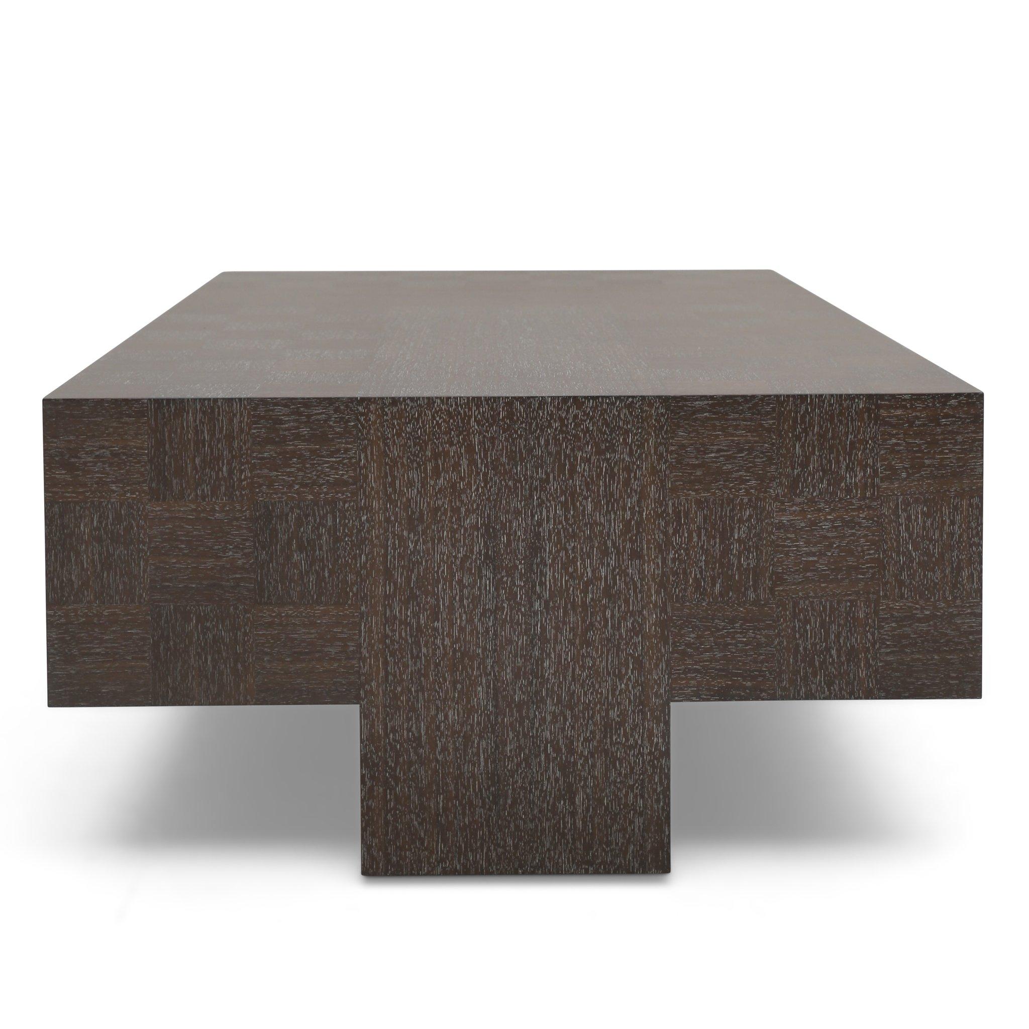 Quadra Coffee Table in Special Edition Cerused Quarter Sawn Walnut Finish In Excellent Condition For Sale In Deer Park, NY