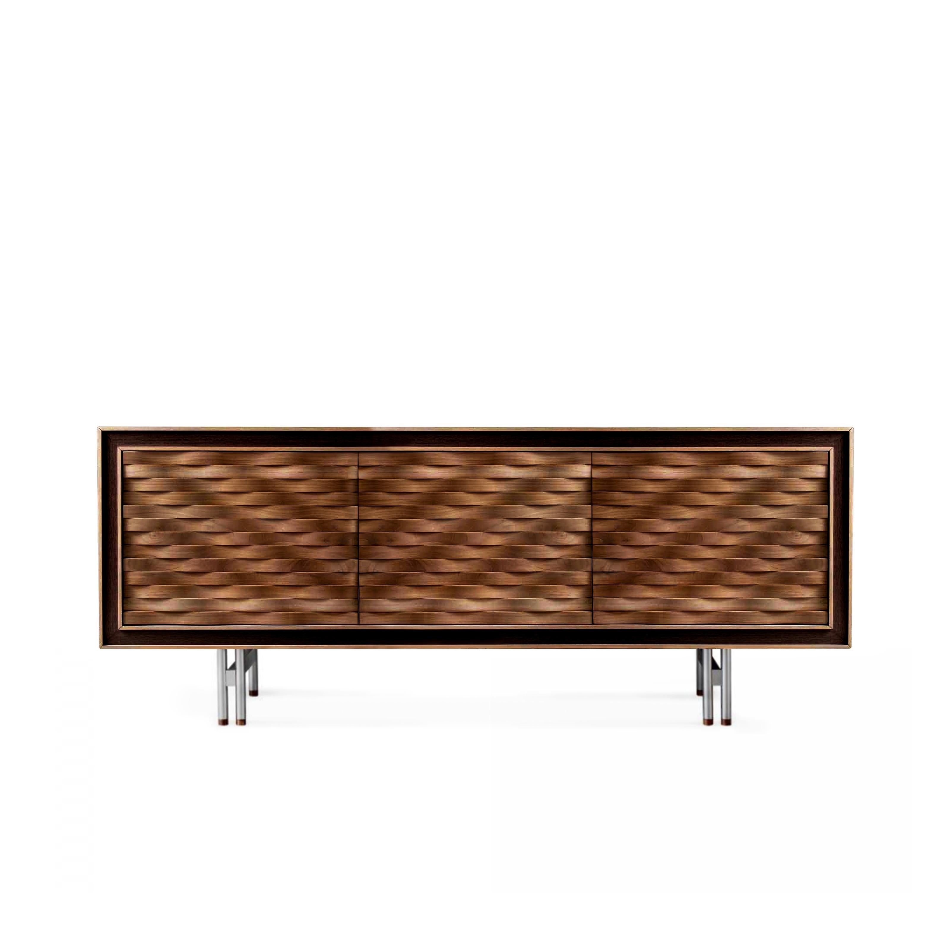 A stunning sideboard that combines Fine Italian design with exceptional craftsmanship. Made of premium solid walnut in natural oil finish, it’s a timeless piece perfect for elegant and contemporary interior design. It comes with 3 doors and internal