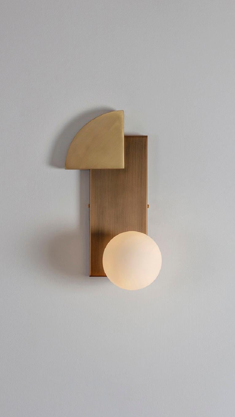 Post-Modern Quadrant and Sphere Wall Light by Square in Circle For Sale