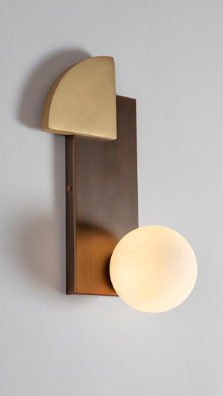 British Quadrant and Sphere Wall Light by Square in Circle For Sale