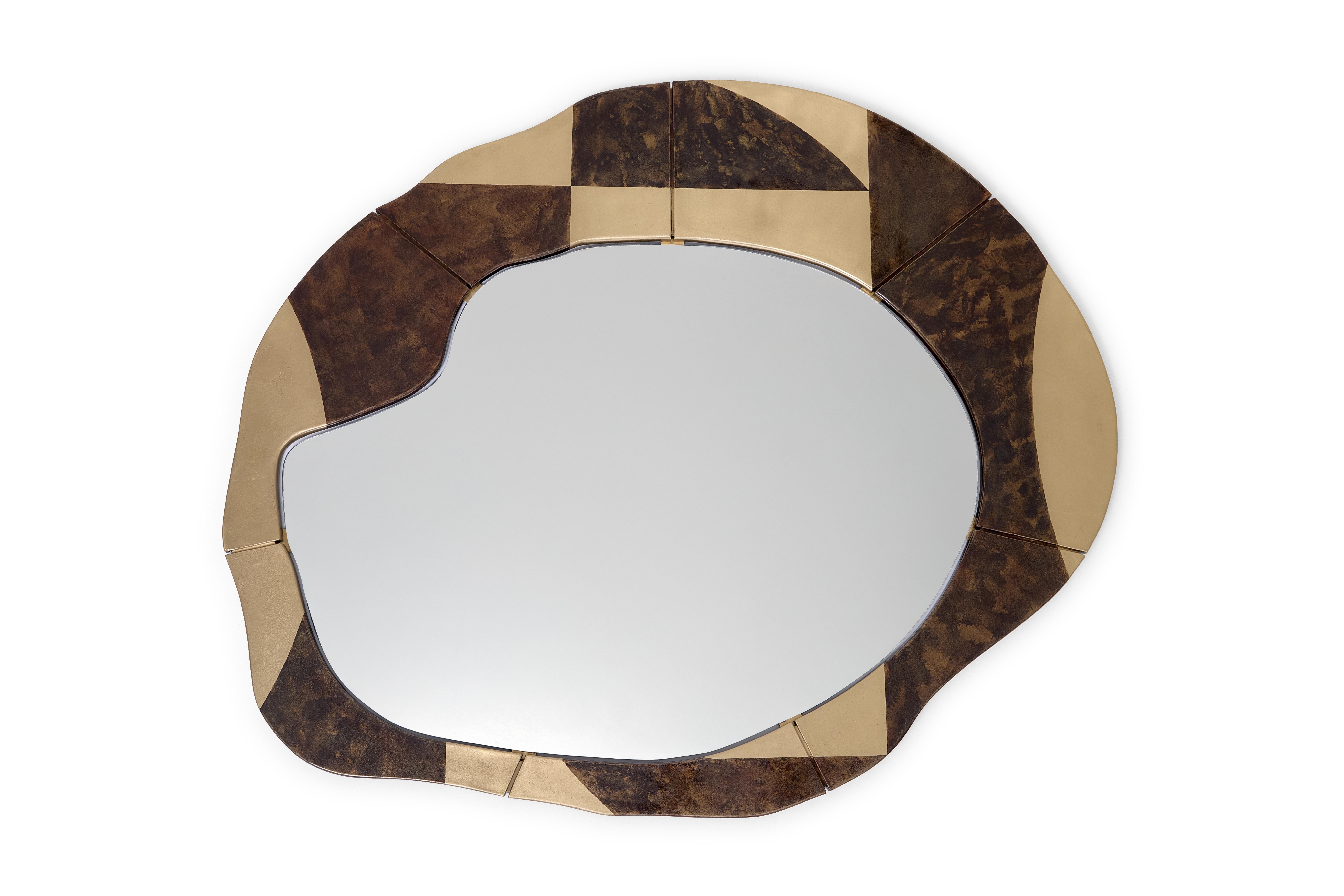 Quadrant mirror by Marta Delgado Studio

Wall-mirror
Metal: Brass
Finish: Brushed

Dimensions:
Width: 45.7”  116 cm 
Depth: 1.2”  3 cm 
Height: 37.4”  95 cm

----

Marta Delgado is a Portuguese artist, she founded her design studio after several