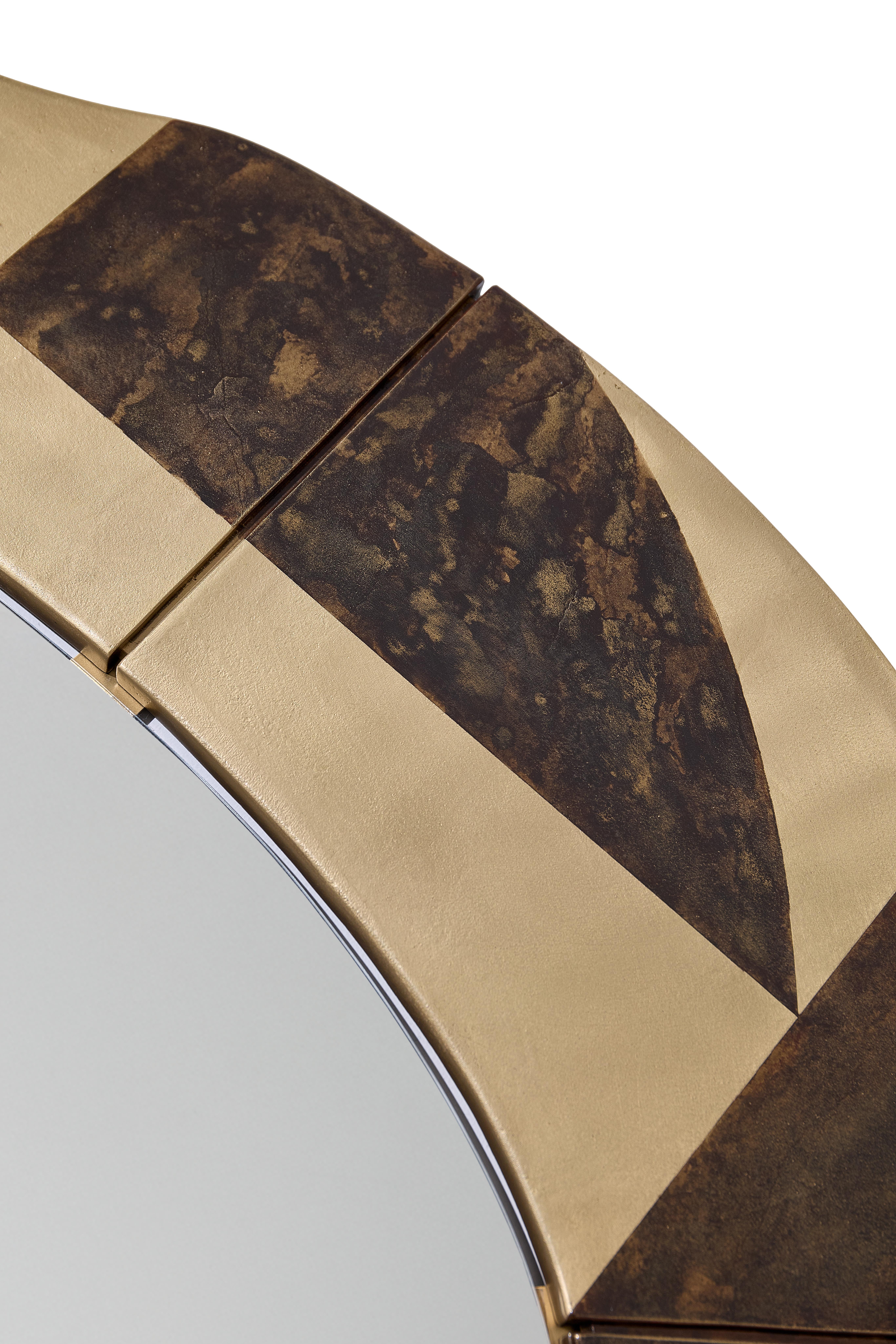 Organic Modern 'Quadrant' Mirror by Marta Delgado, Brushed Brass For Sale