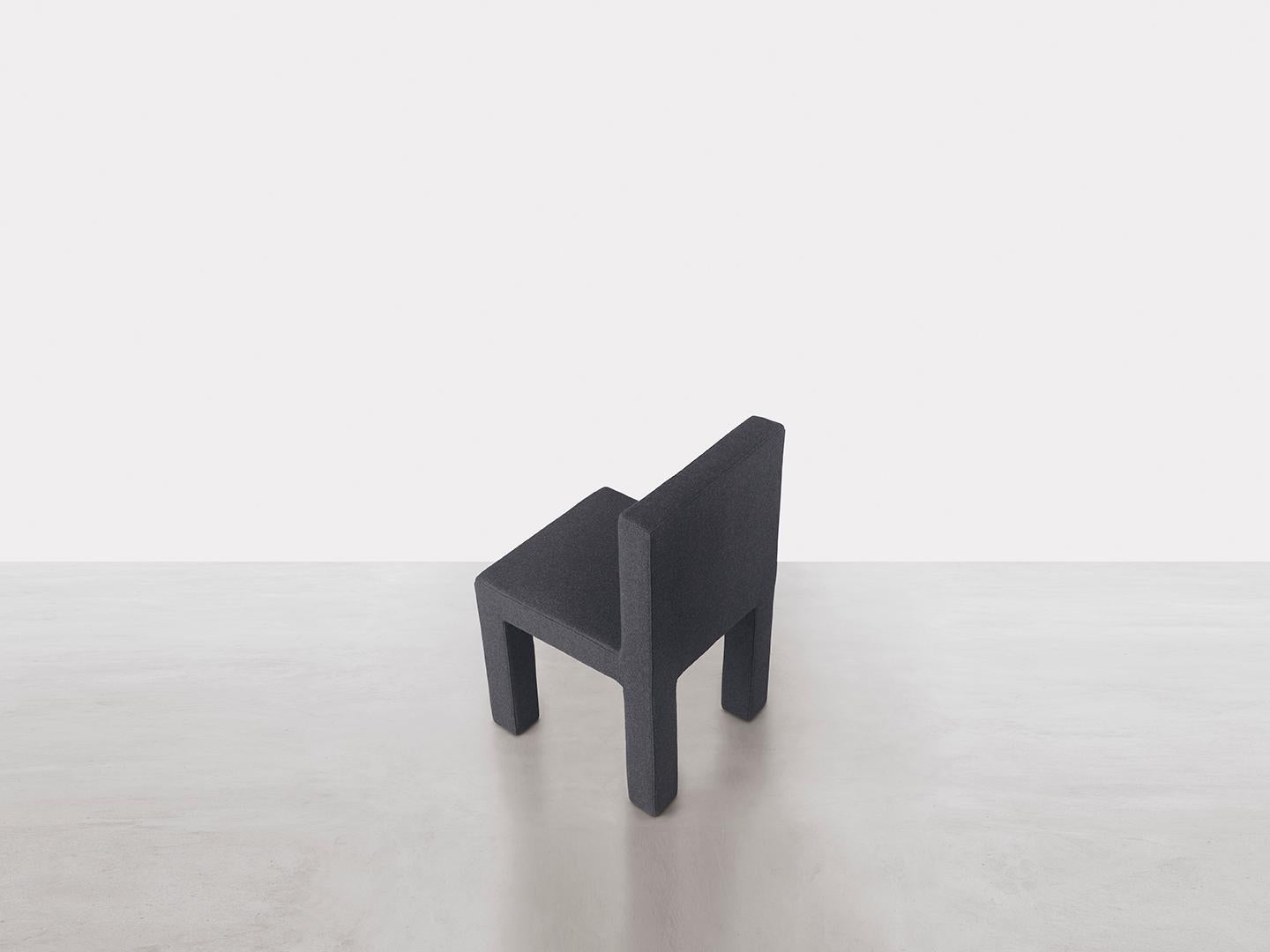 Quadrata, gerader, weicher Stuhl aus recycelter Wolle, Dainelli Studio für Somaschini (Moderne) im Angebot