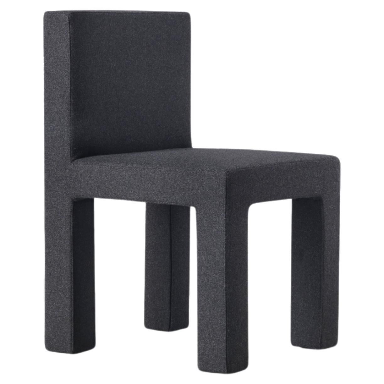 Quadrata, streight soft chair in recycled wool, Dainelli Studio for Somaschini