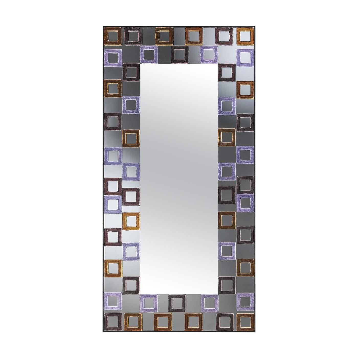 Quadrati Color Mirror by Ongaro & Fuga For Sale