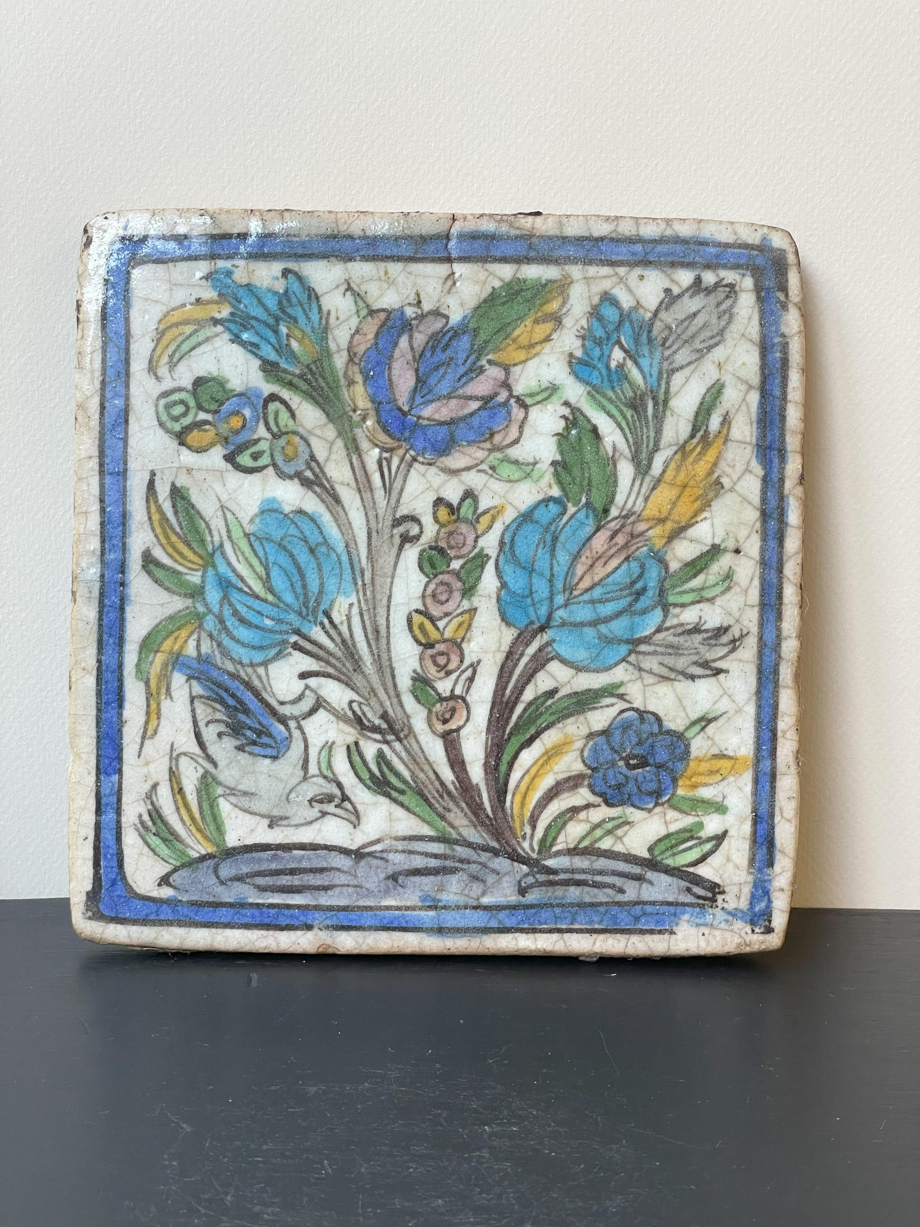 Quadratic Qajar Tile In Excellent Condition For Sale In Munich, DE