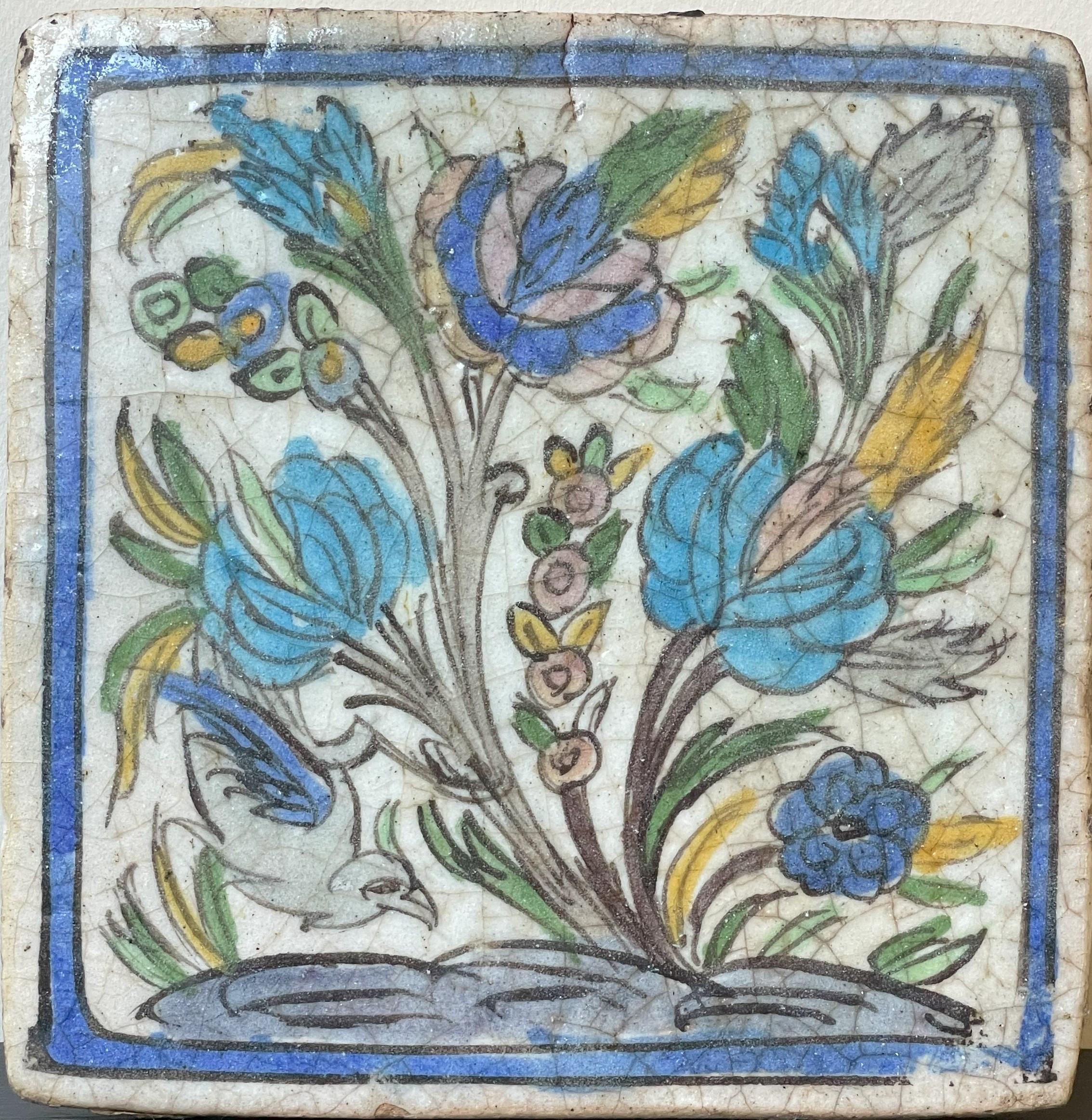 20th Century Quadratic Qajar Tile For Sale