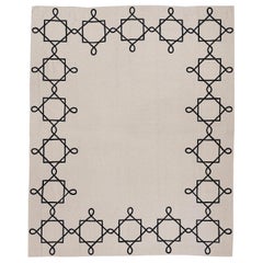 Quadrato Magico Cashmere Wool Chain Stitch Rug Designed by Barbara Frua