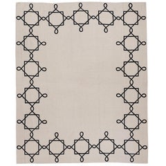 Quadrato Magico Cashmere Wool Chain Stitch Rug Designed by Barbara Frua