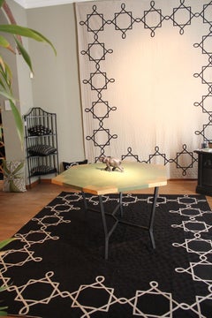 Tapis Quadrato Magico inversé en cachemire et laine à points de chaîne conçu par Barbara Frua