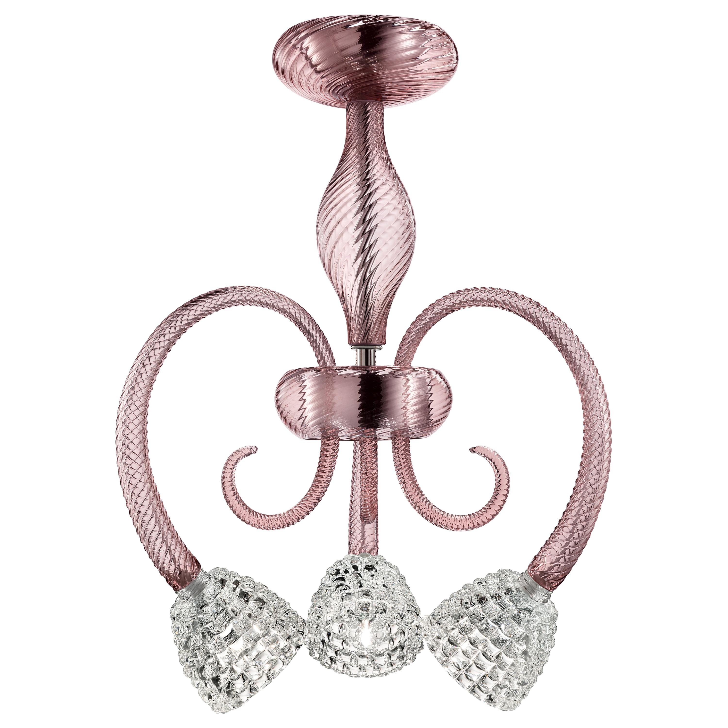 Pink (Amethist_AM) Quadri 5718 03 Chandelier in Glass, by Barovier & Toso