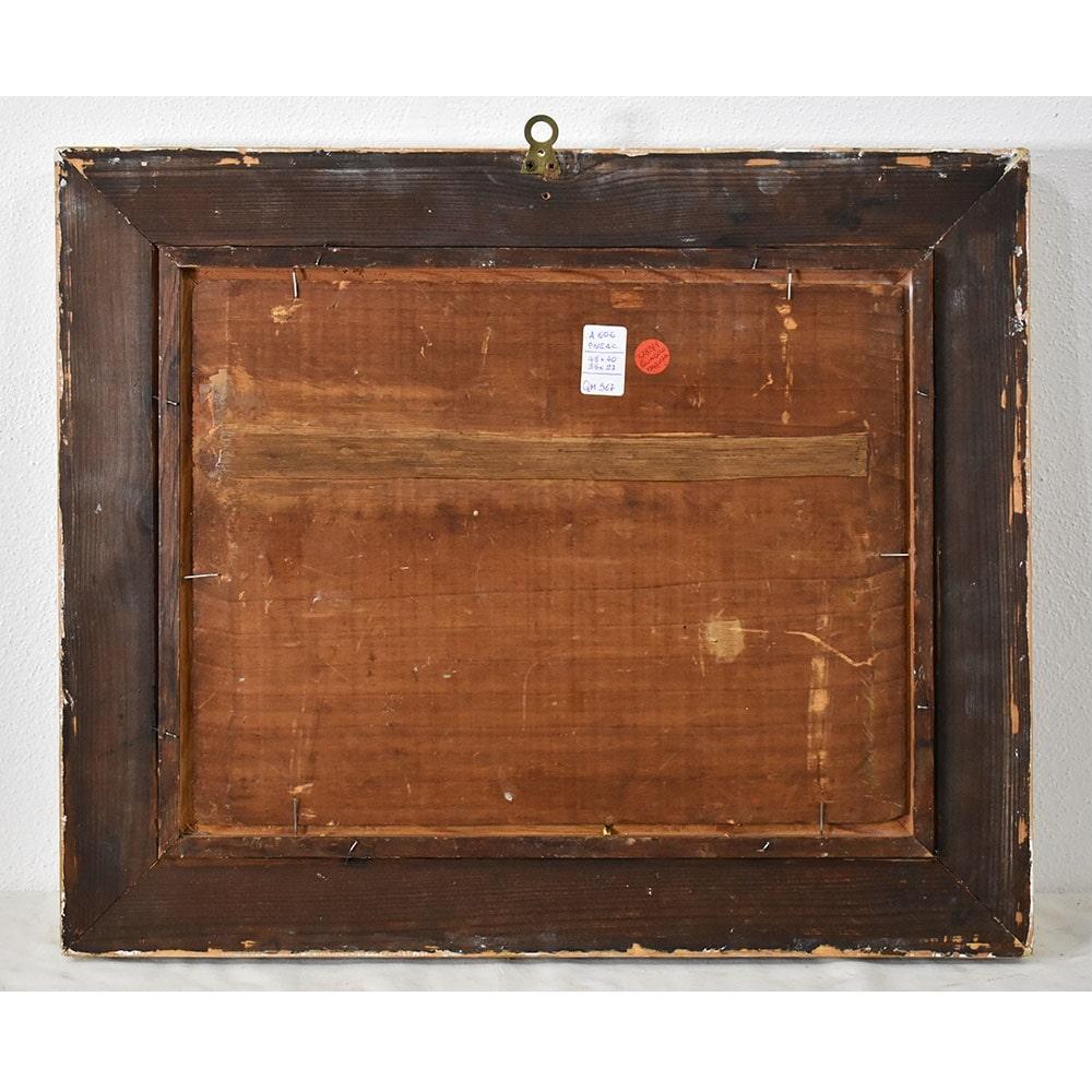 Legno Quadri Antichi Marina, Olio Su Tavola, Costa Rocciosa E Barche, Del XIX Secolo. in vendita