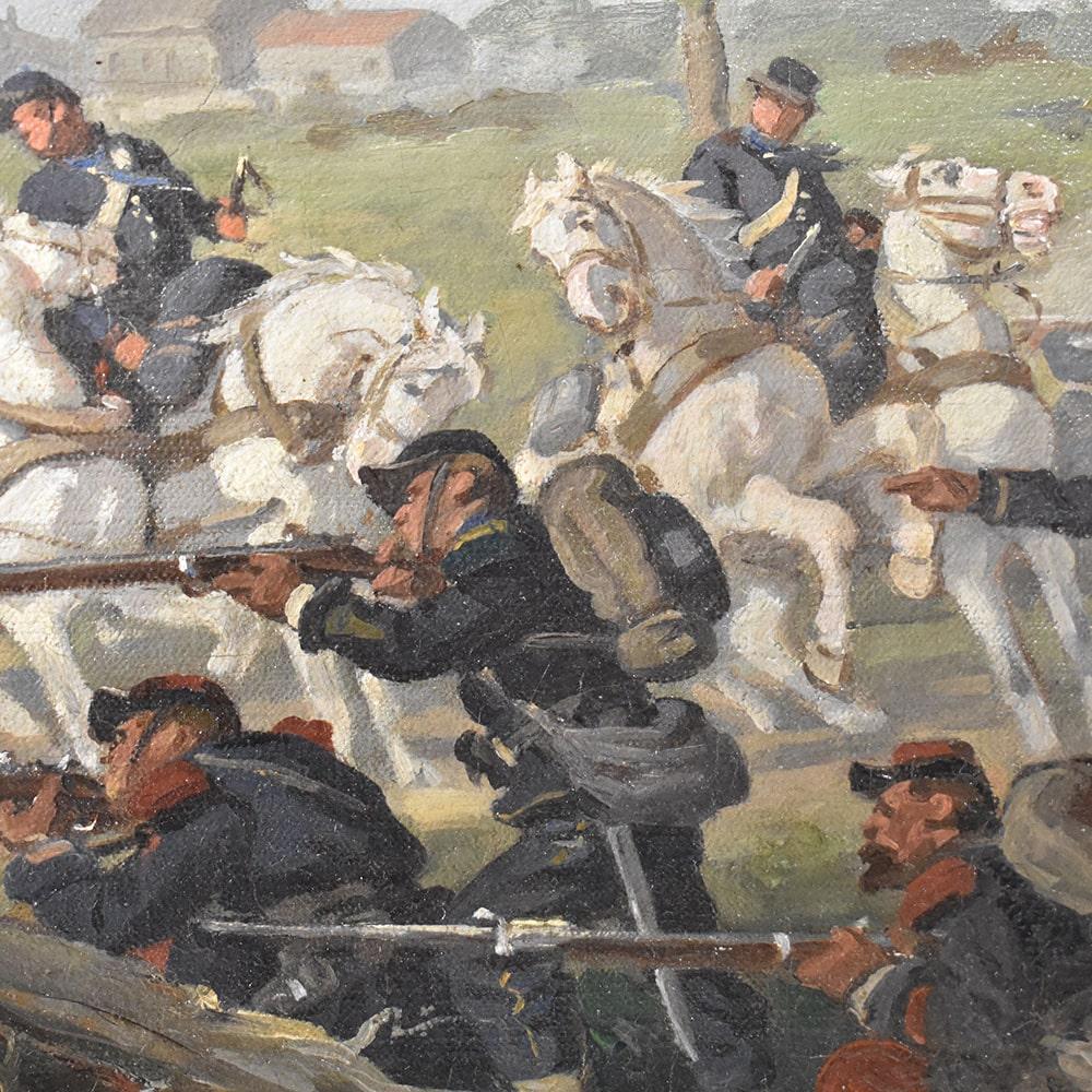 Quadri Antichi, Scena Di Battaglia, Campo Di Battaglia, Olio Su Tela, XIX Secolo im Zustand „Gut“ im Angebot in Breganze, VI