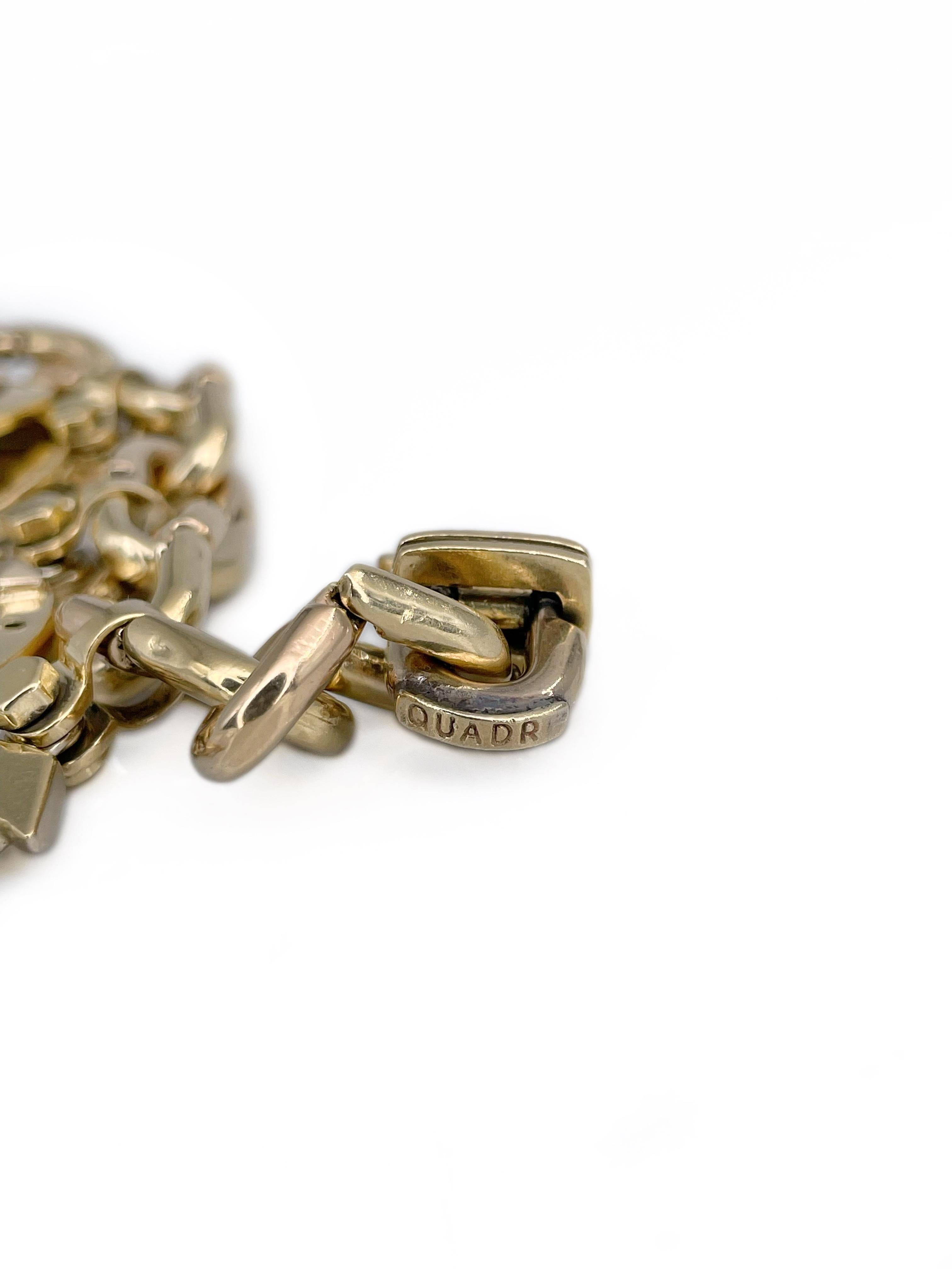 Quadri Vintage Oro de 18 Kilates Herradura Payaso Signo del Dólar Ruleta Pulsera con Encanto en Bueno Estado en Vilnius, Vilniaus apskr.