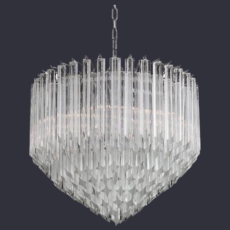 Mid-Century Modern Quadriedri Cake Chandelier For Sale