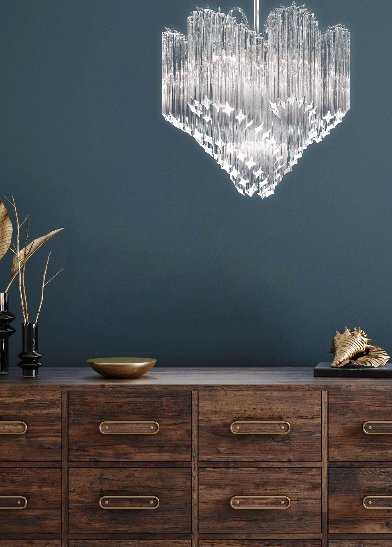 Mid-Century Modern Quadriedri Corona Chandelier For Sale