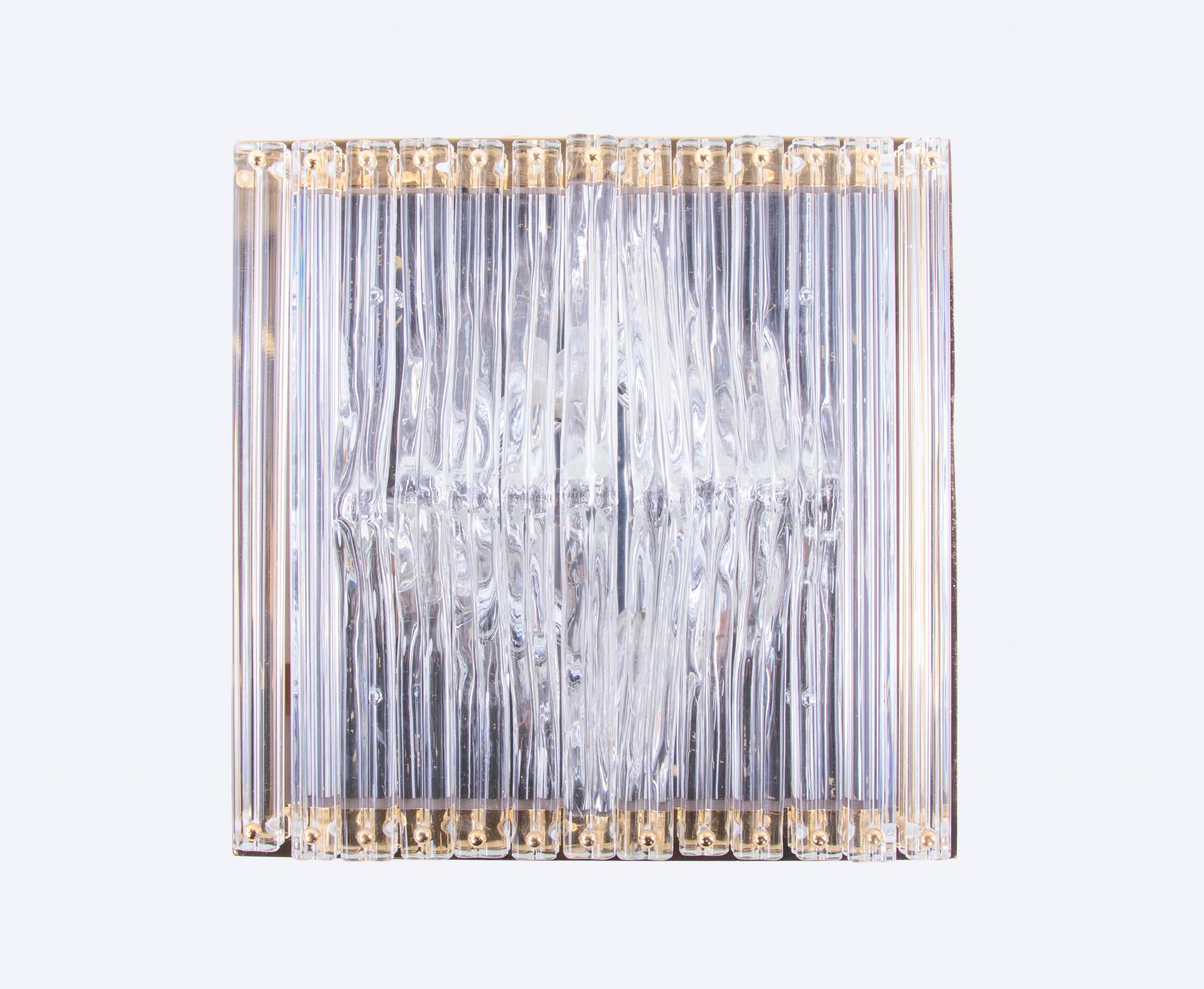 Quadriedri Curvati Murano Einbaubeleuchtung aus Glas und Messing, Venini, Italien 1970er Jahre im Angebot 6