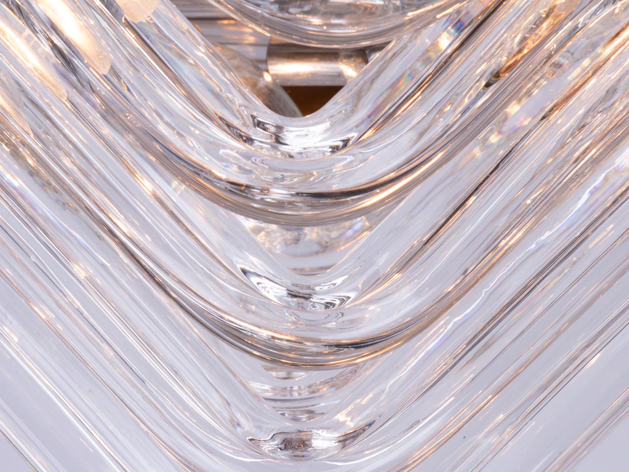 Quadriedri Curvati Murano Einbaubeleuchtung aus Glas und Messing, Venini, Italien 1970er Jahre (Handgefertigt) im Angebot