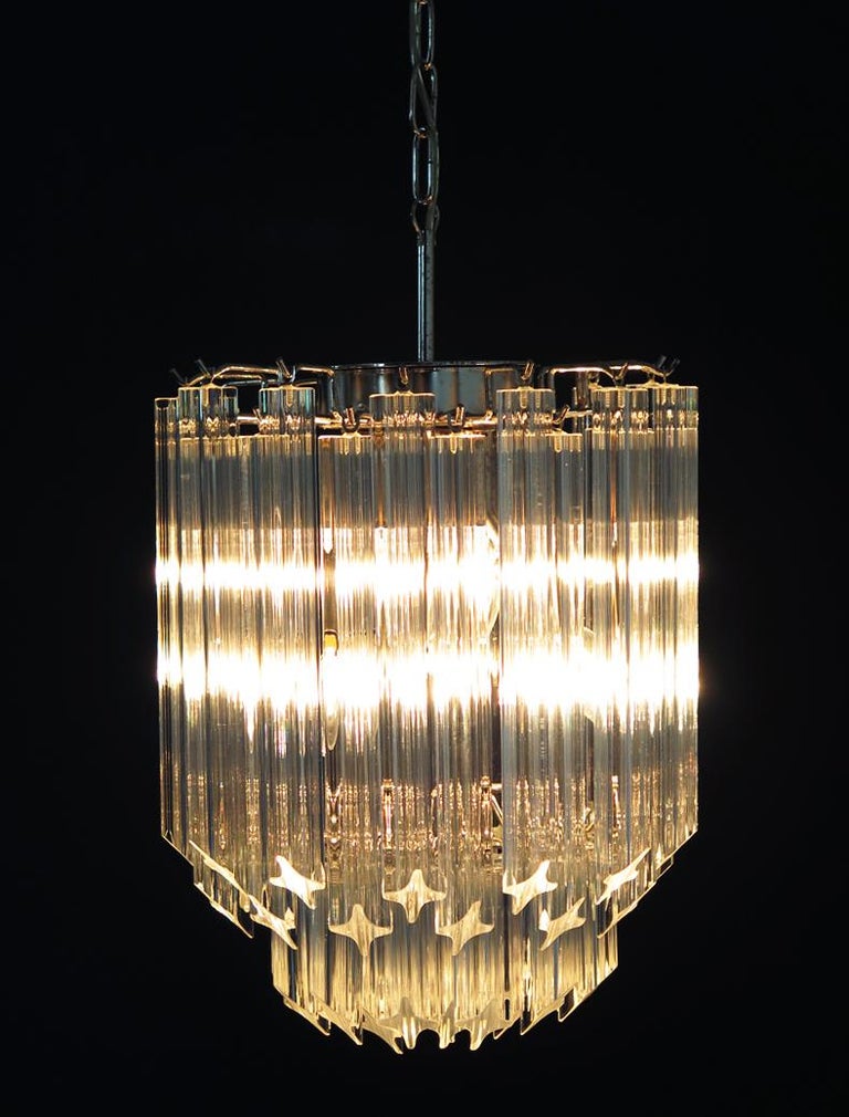 Quadriedri Murano chandelier – 47 trasparent prisms For Sale 4